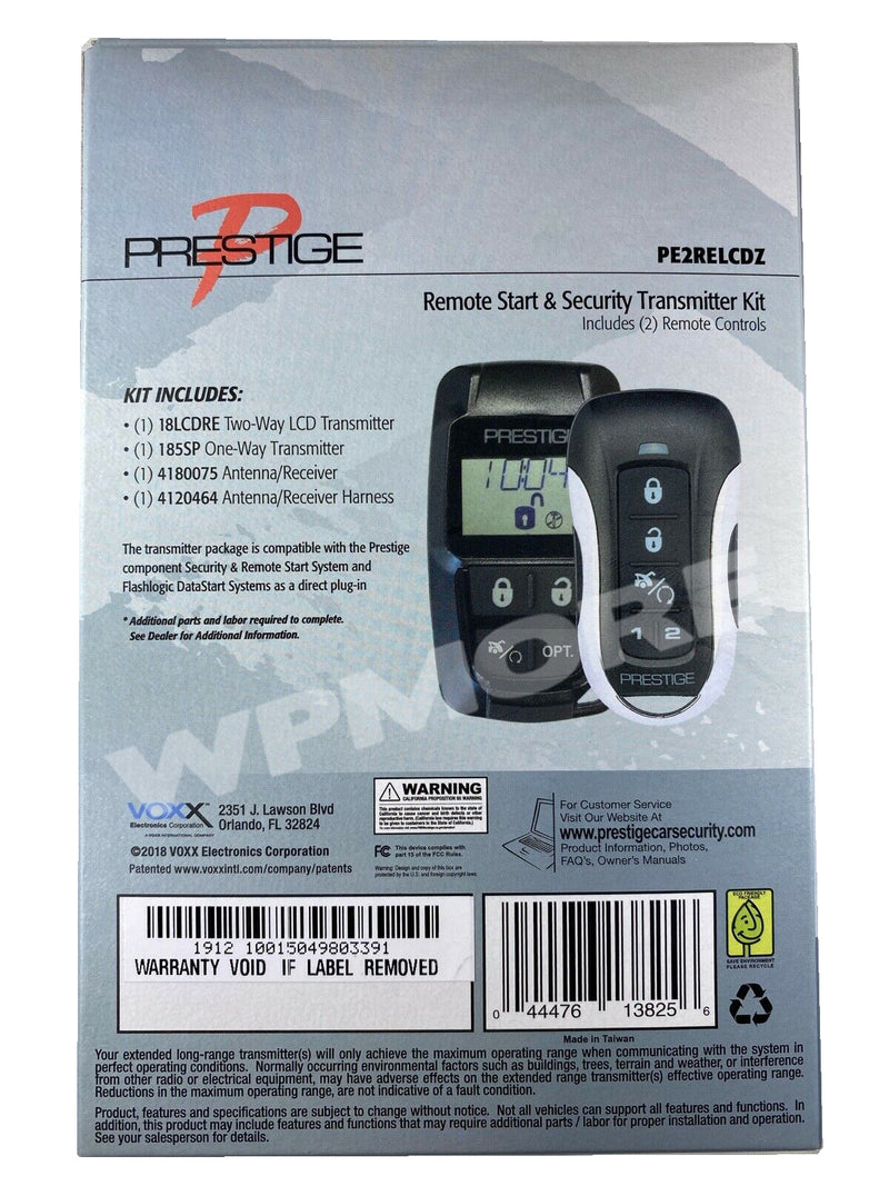 FlashLogic FLRSBA Remote Start Security + Prestige PE2RELCDZ 2-Way 1-Mile Remote