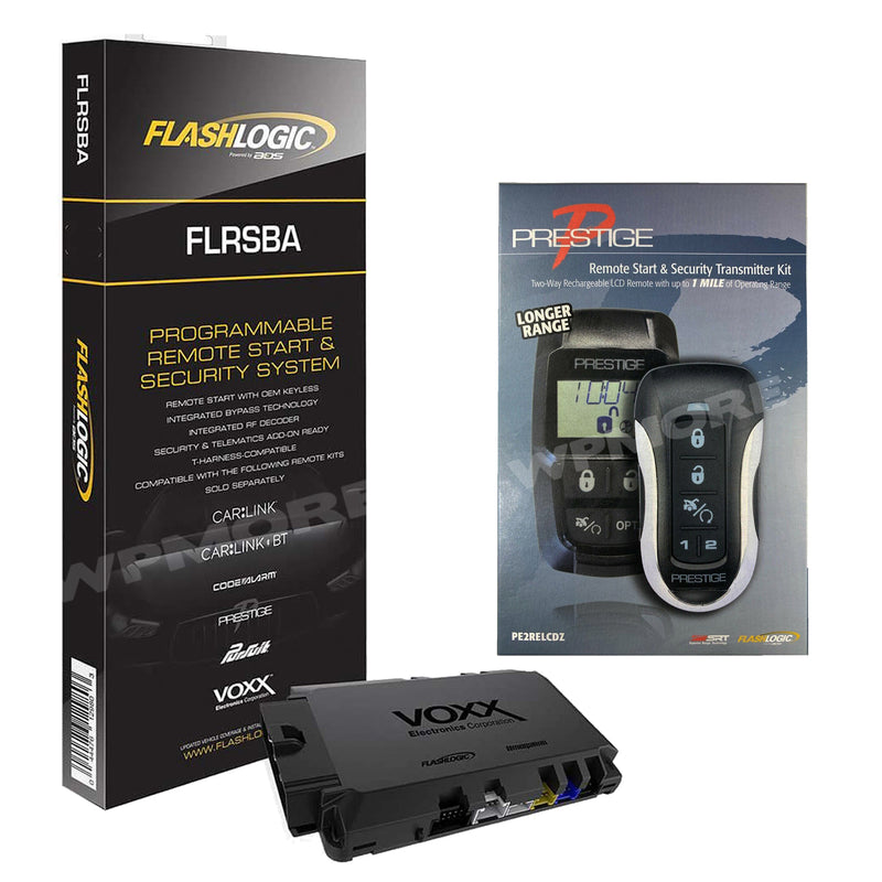 FlashLogic FLRSBA Remote Start Security + Prestige PE2RELCDZ 2-Way 1-Mile Remote