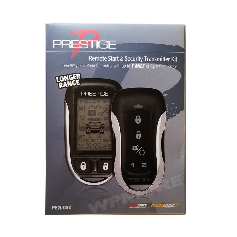 Prestige Flashlogic PE2LCDZ 2-Way 1-Mile LCD Remote Start Alarm Transmitter Kit