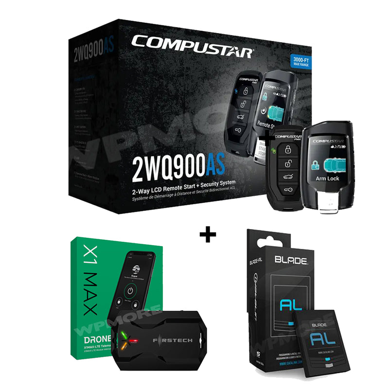 Compustar CS2WQ900-AS 2-Way Remote Start Security + Drone X1MAX-LTE + Blade-AL