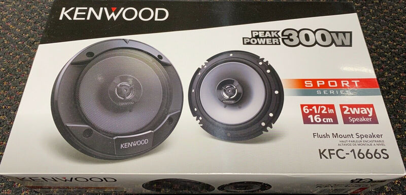 NEW Kenwood KFC 1666S 6.5" 2-Way Coaxial Car Audio Door Flush Mount Speakers