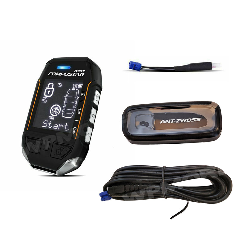 Compustar 2WT11R-SS 3-Mile LCD Remote + ANT-2WDSS Antenna + Cable + FT-TEMP