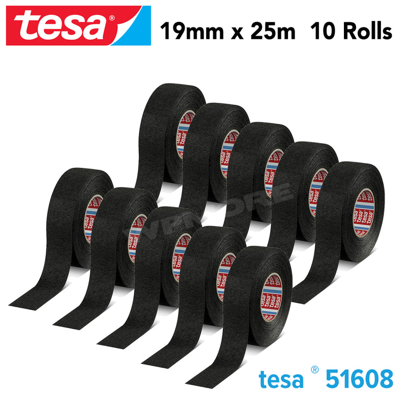 Tesa 51608 PVO Soft PET Fleece Tape 19 mm X 25 m Roll for Flexibility 10Pcs Pack