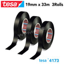 Tesa 4173 PV2 Soft PVC Film Wire Tape with Acrylic Adhesive 19 mm X 33 m 3 Rolls