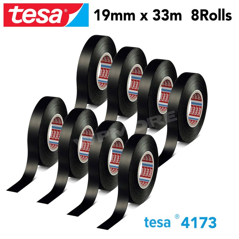 Tesa 4173 PV2 Soft PVC Film Wire Tape with Acrylic Adhesive 19 mm X 33 m 8 Rolls