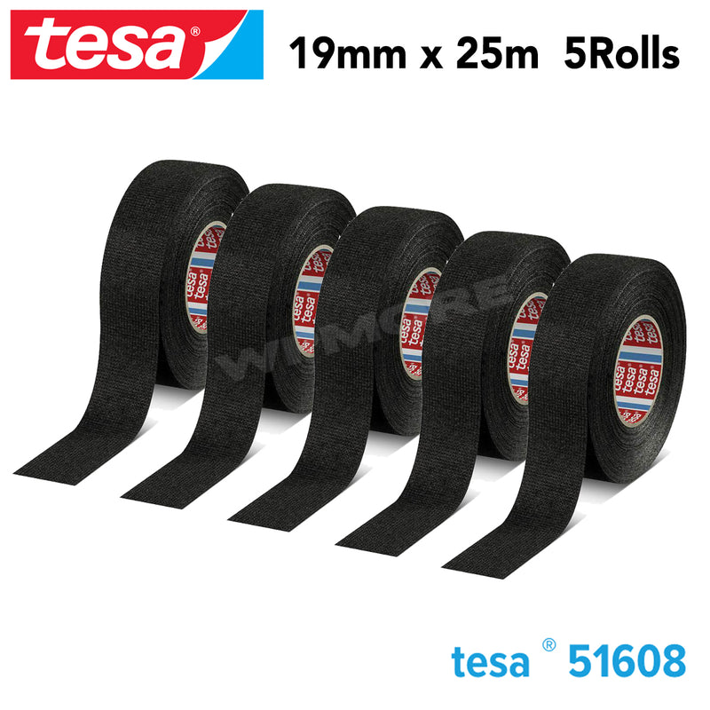 Tesa 51608 PVO Soft PET Fleece Tape 19 mm X 25 m Roll for Flexibility 5 Pcs Pack